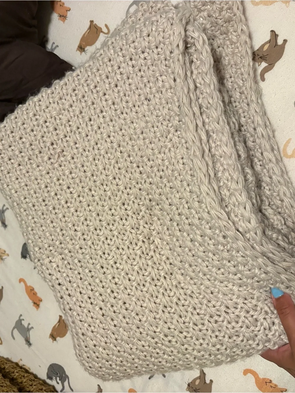 Threshold Cream Chunky Knit Throw Blanket